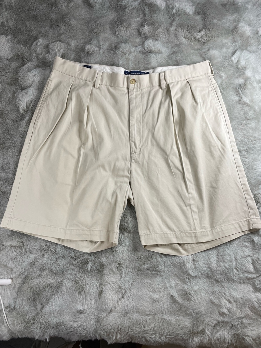 Polo by Ralph Lauren Pleated Tan Flat Front Shorts-0191